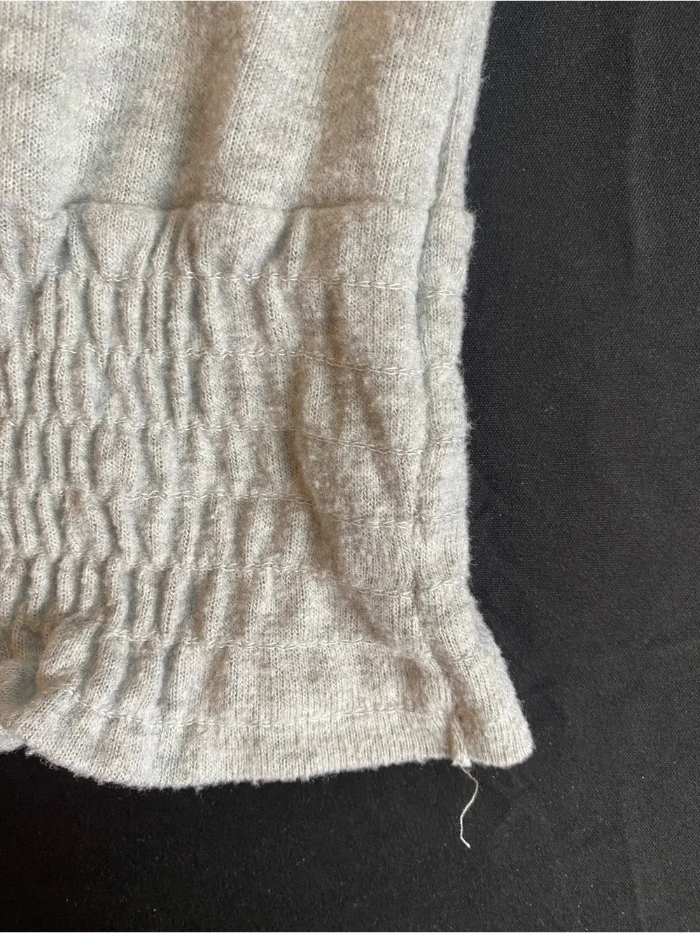 Gray Women's Smocked Knit Sweater